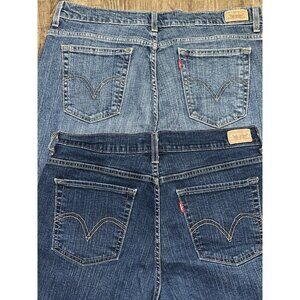 2 Pair Levi's Jeans Sz 16 Short Perfectly Slimming 512 & Relaxed Boot Cut 505